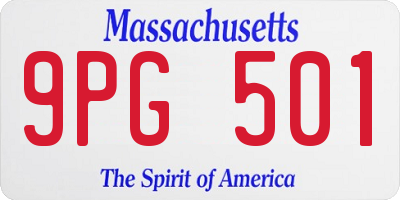 MA license plate 9PG501