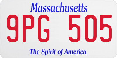 MA license plate 9PG505