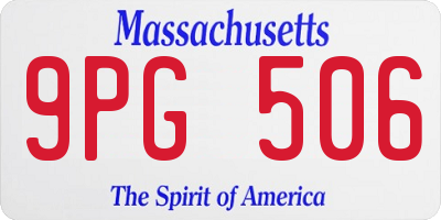 MA license plate 9PG506