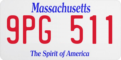 MA license plate 9PG511