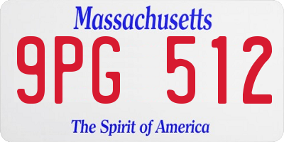 MA license plate 9PG512