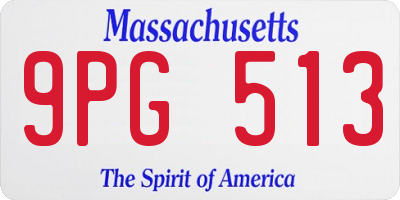 MA license plate 9PG513