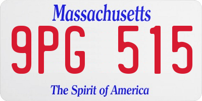 MA license plate 9PG515