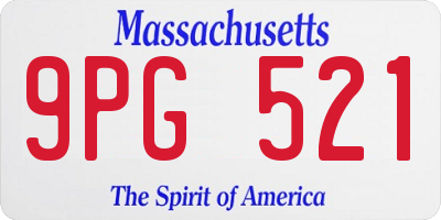 MA license plate 9PG521