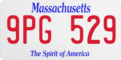 MA license plate 9PG529