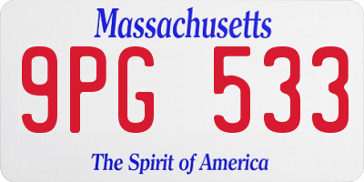 MA license plate 9PG533
