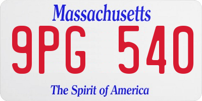 MA license plate 9PG540