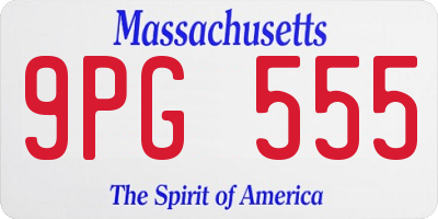 MA license plate 9PG555