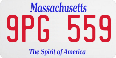 MA license plate 9PG559