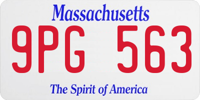 MA license plate 9PG563