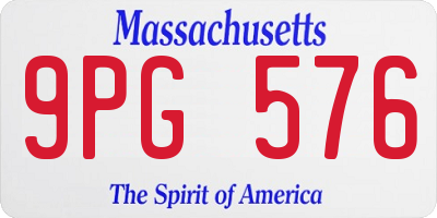 MA license plate 9PG576