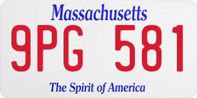 MA license plate 9PG581