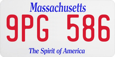 MA license plate 9PG586