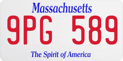 MA license plate 9PG589