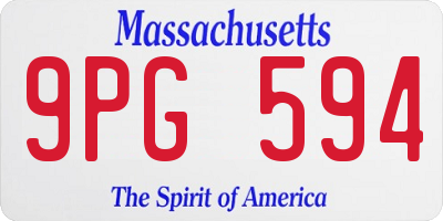 MA license plate 9PG594