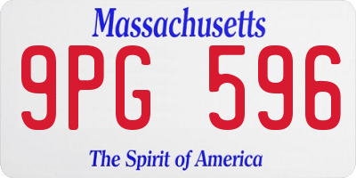 MA license plate 9PG596