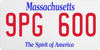 MA license plate 9PG600