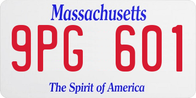 MA license plate 9PG601