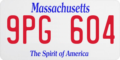 MA license plate 9PG604