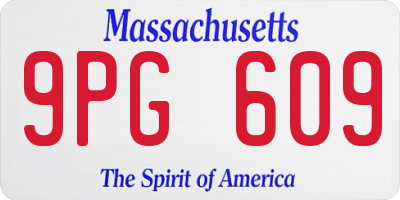 MA license plate 9PG609