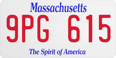 MA license plate 9PG615