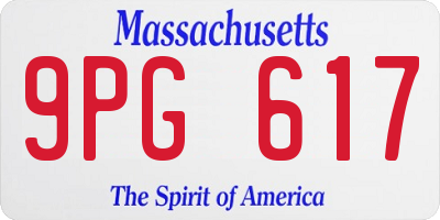 MA license plate 9PG617