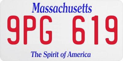 MA license plate 9PG619