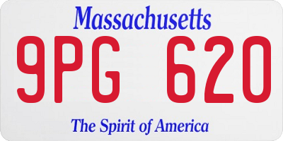 MA license plate 9PG620