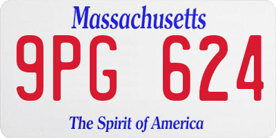MA license plate 9PG624