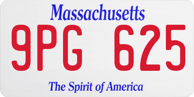 MA license plate 9PG625