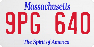 MA license plate 9PG640