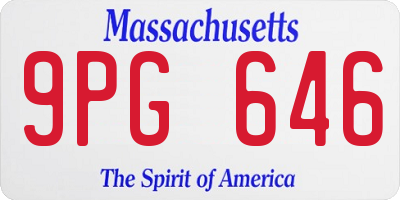 MA license plate 9PG646