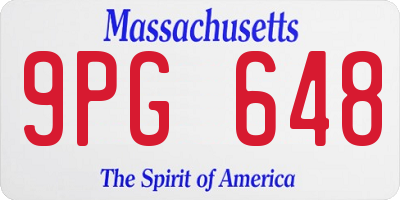 MA license plate 9PG648
