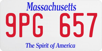 MA license plate 9PG657