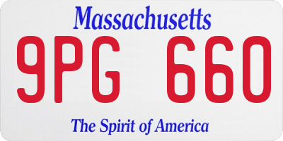 MA license plate 9PG660