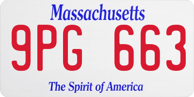 MA license plate 9PG663