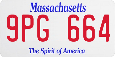MA license plate 9PG664