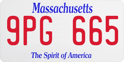 MA license plate 9PG665