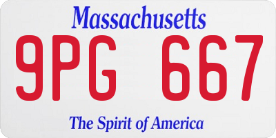MA license plate 9PG667