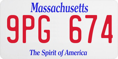 MA license plate 9PG674