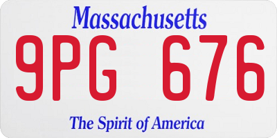 MA license plate 9PG676