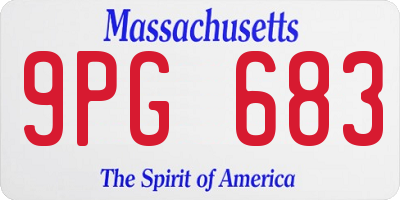 MA license plate 9PG683