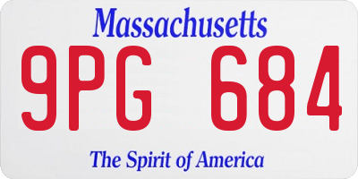 MA license plate 9PG684
