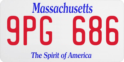 MA license plate 9PG686