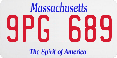 MA license plate 9PG689