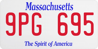 MA license plate 9PG695