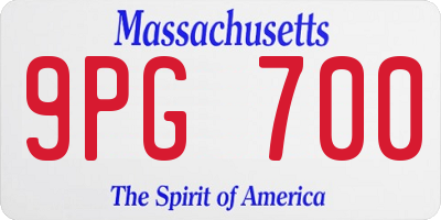 MA license plate 9PG700