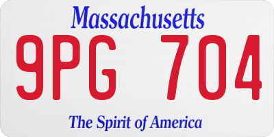 MA license plate 9PG704