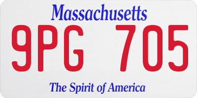 MA license plate 9PG705