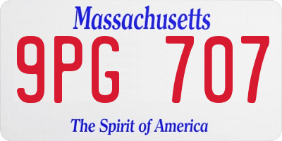 MA license plate 9PG707